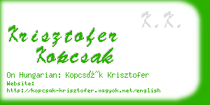 krisztofer kopcsak business card